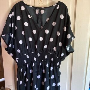 Black and white polka dot dress
